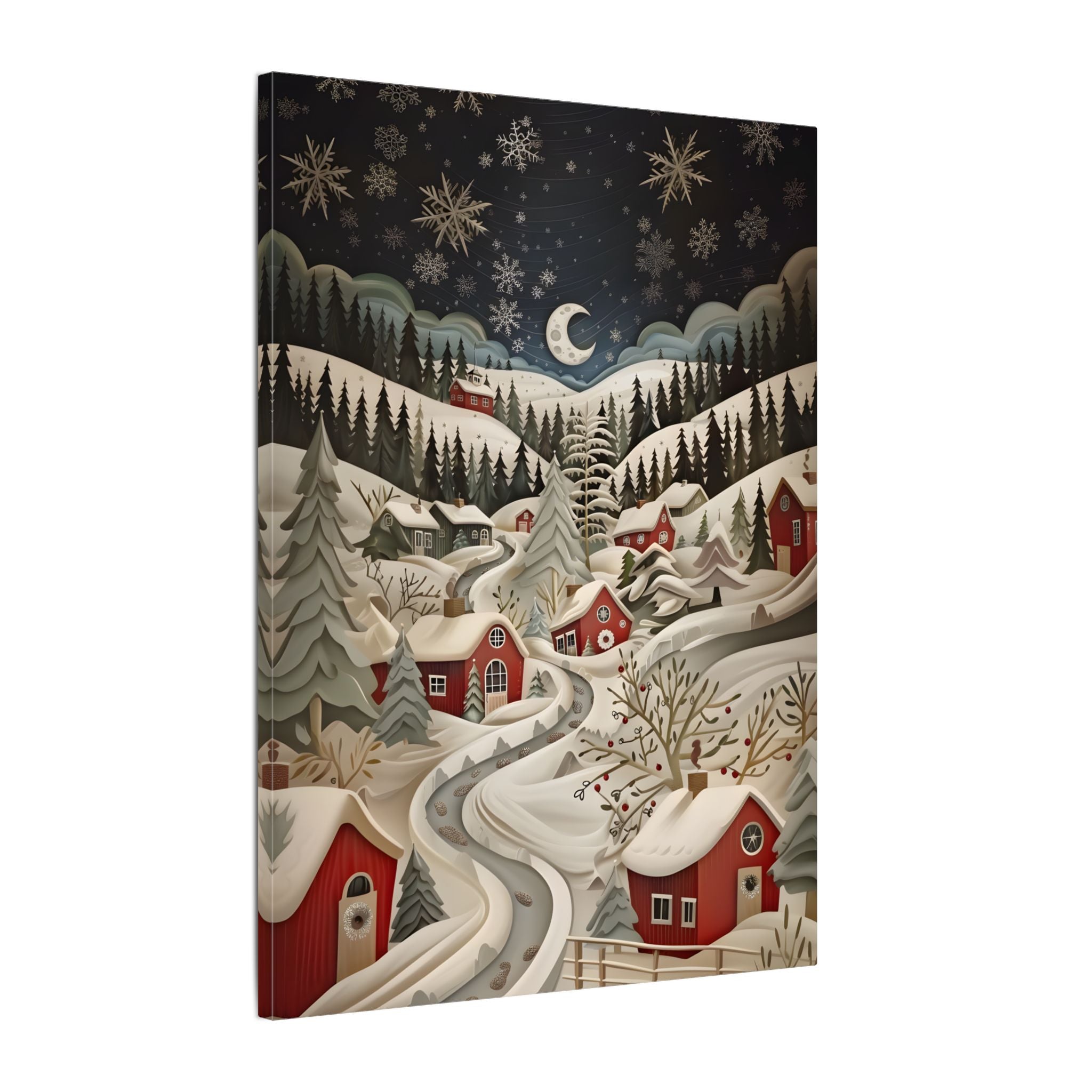 .75" Matte Canvas - Silent Snowfall Village