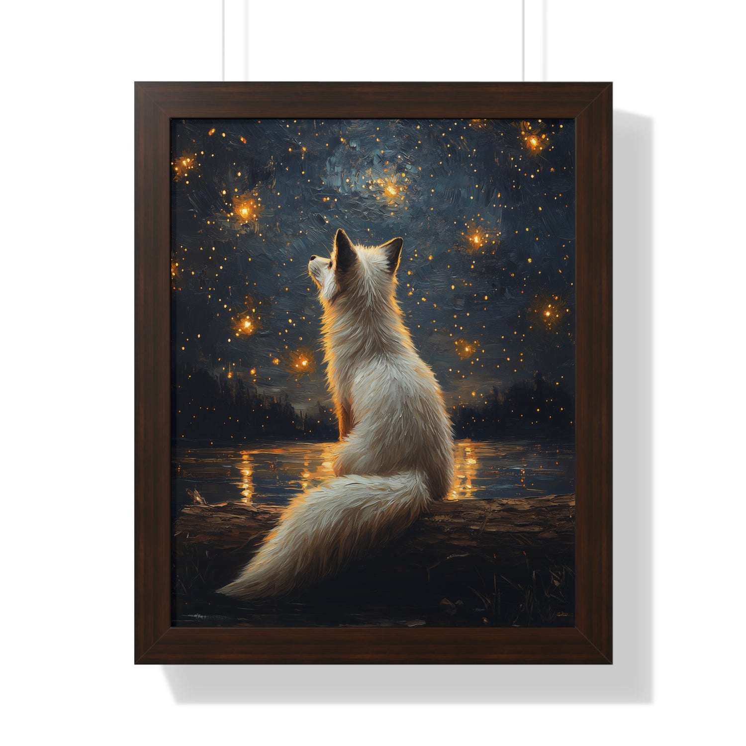 Framed Paper Print - Stargazing Fox Reverie