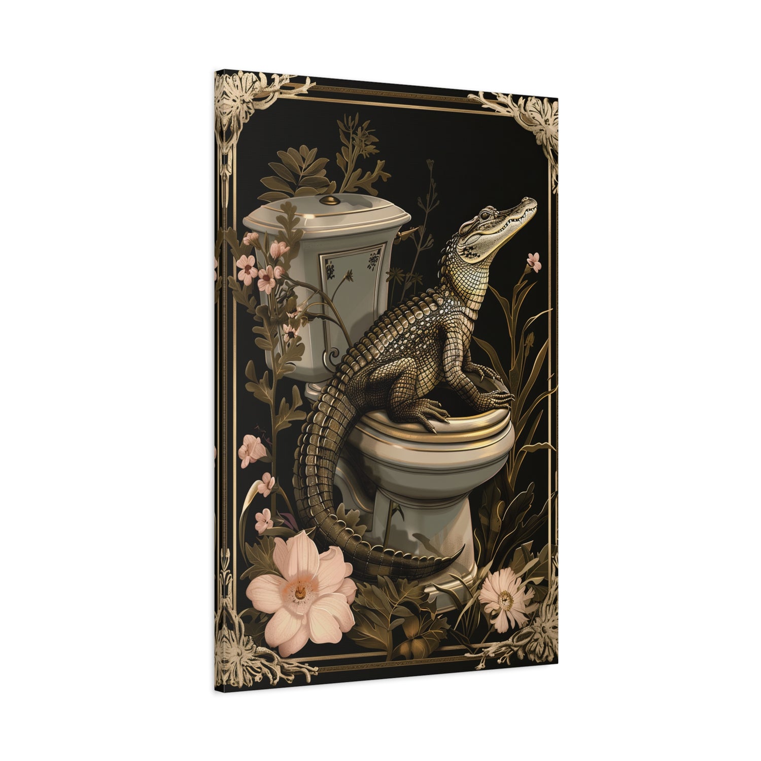 1.25" Matte Canvas - Toilet Gator Floral Surprise