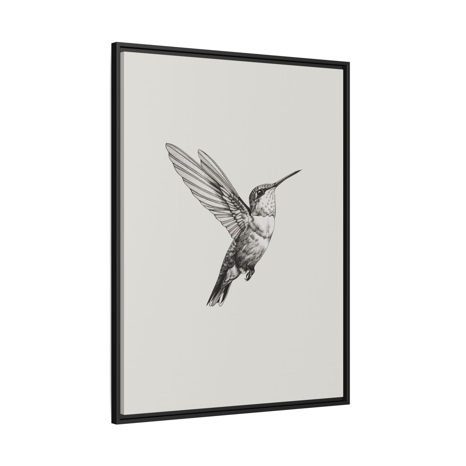Framed Canvas - Flying Hummingbird Line Study