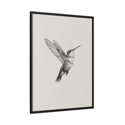 Framed Canvas - Flying Hummingbird Line Study