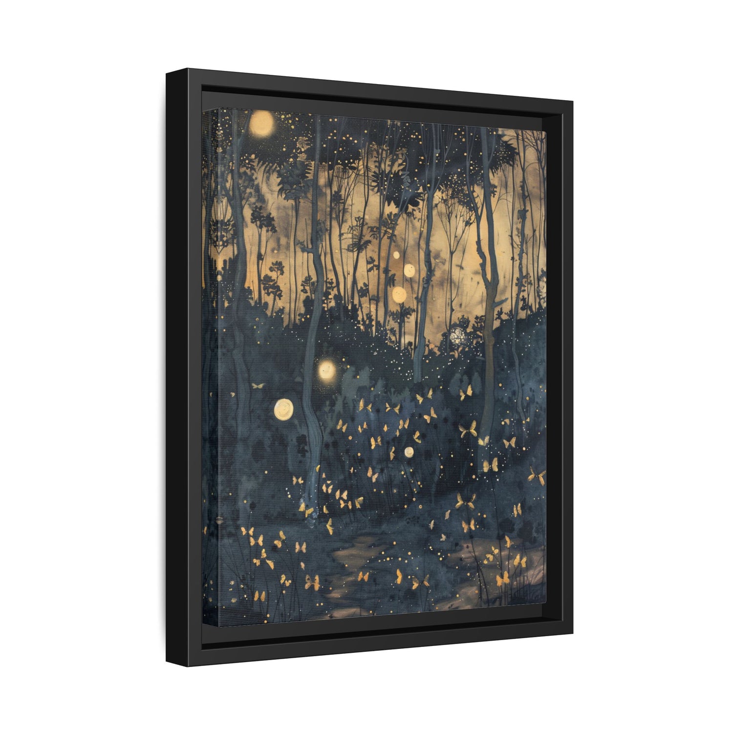 Framed Canvas - Golden Firefly Nightscape