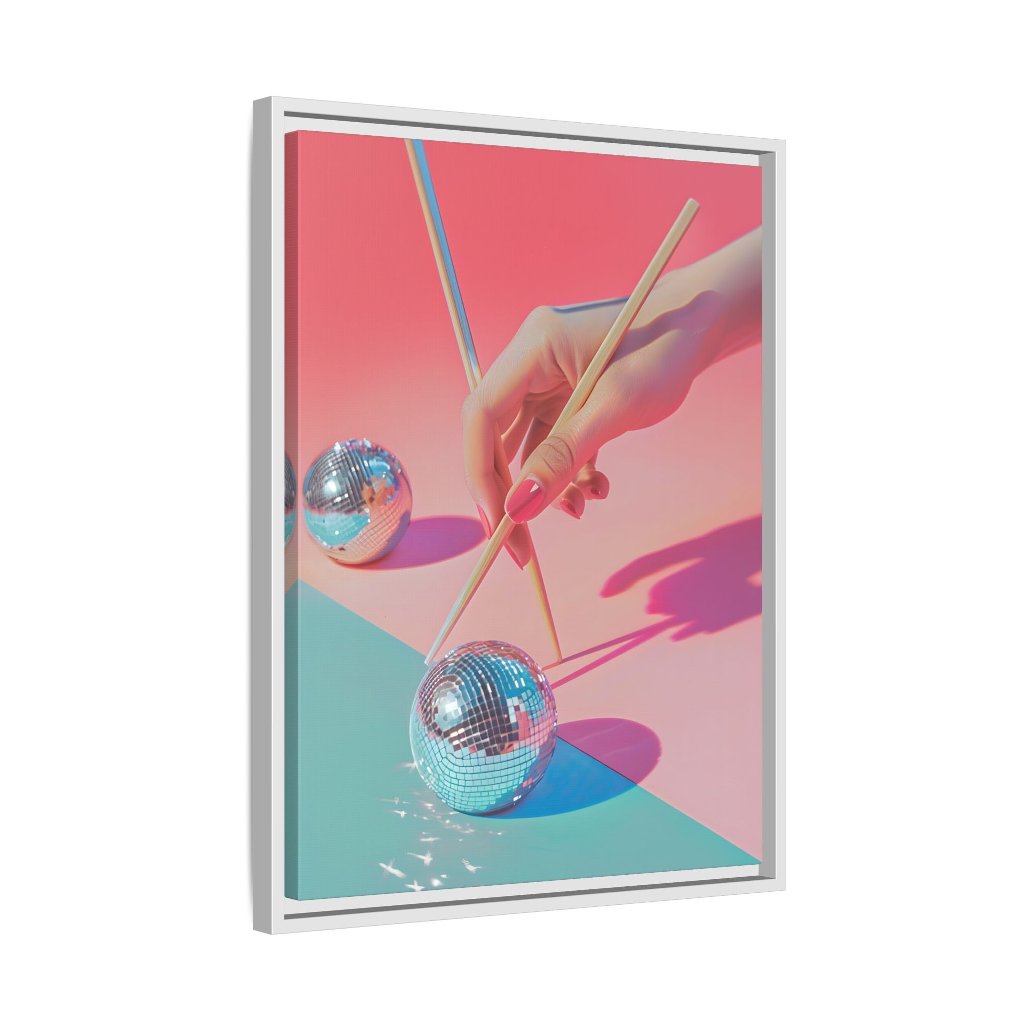 Framed Canvas - Disco Chopsticks Delight