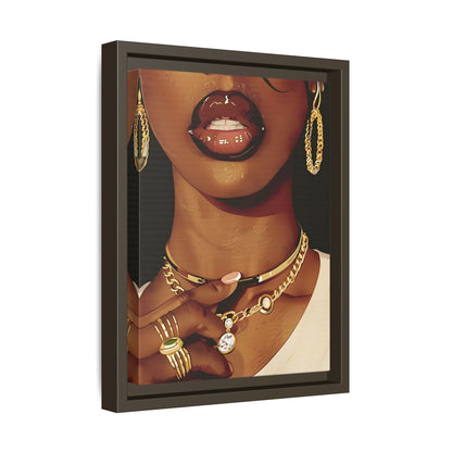 Framed Canvas - Golden Luxe Confidence Portrait