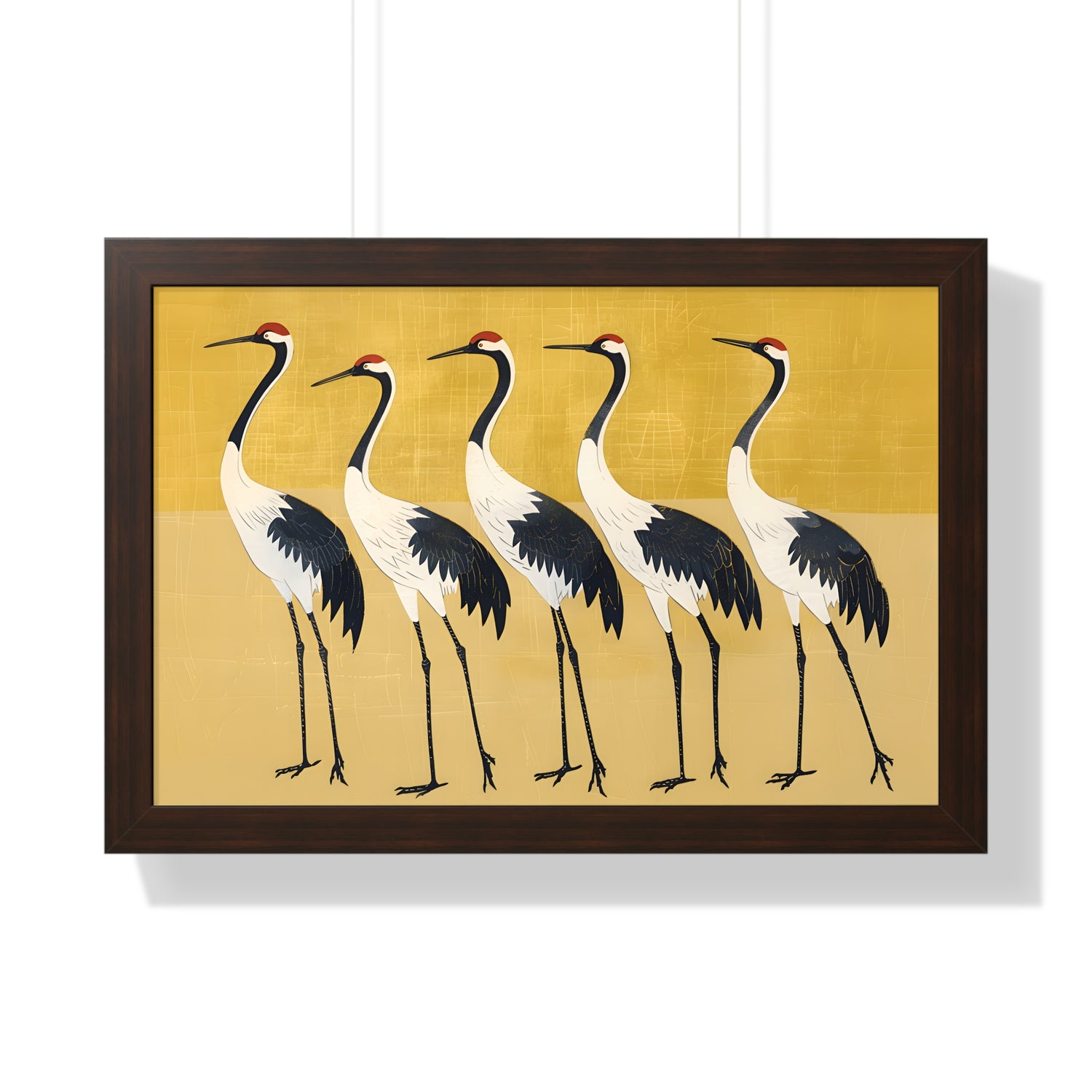 Framed Paper Print - Golden Parade of Cranes