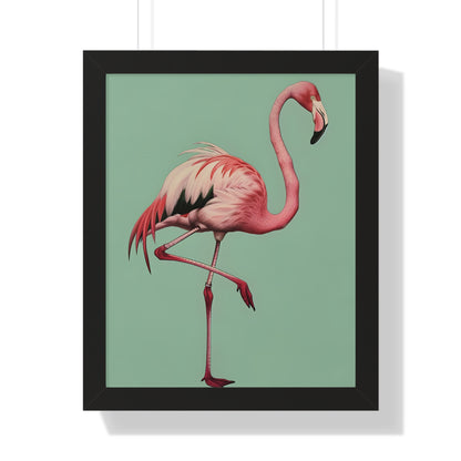 Framed Paper Print - Pink Flamingo Tropical