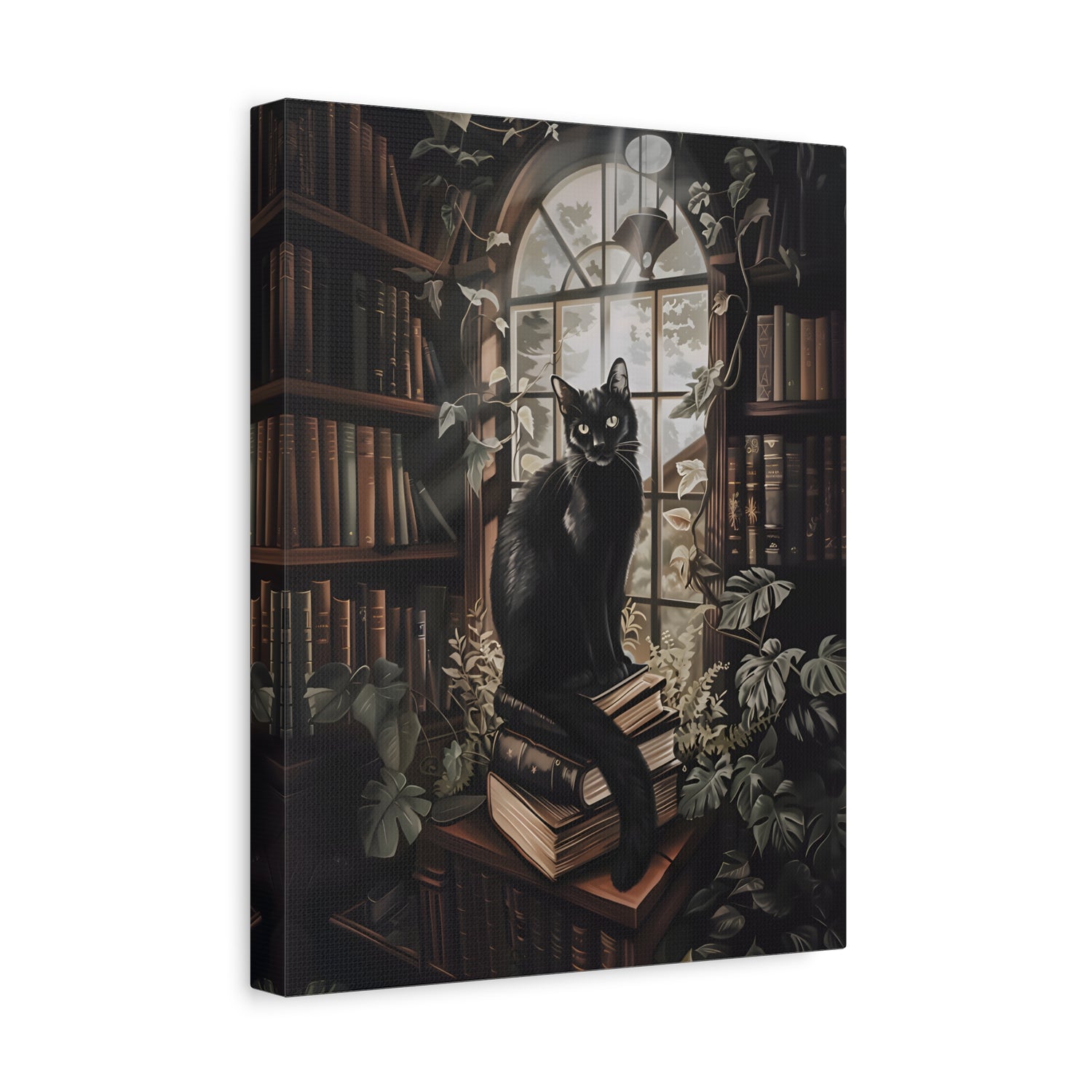 1.25" Matte Canvas - Book Hoarder Feline Gaze