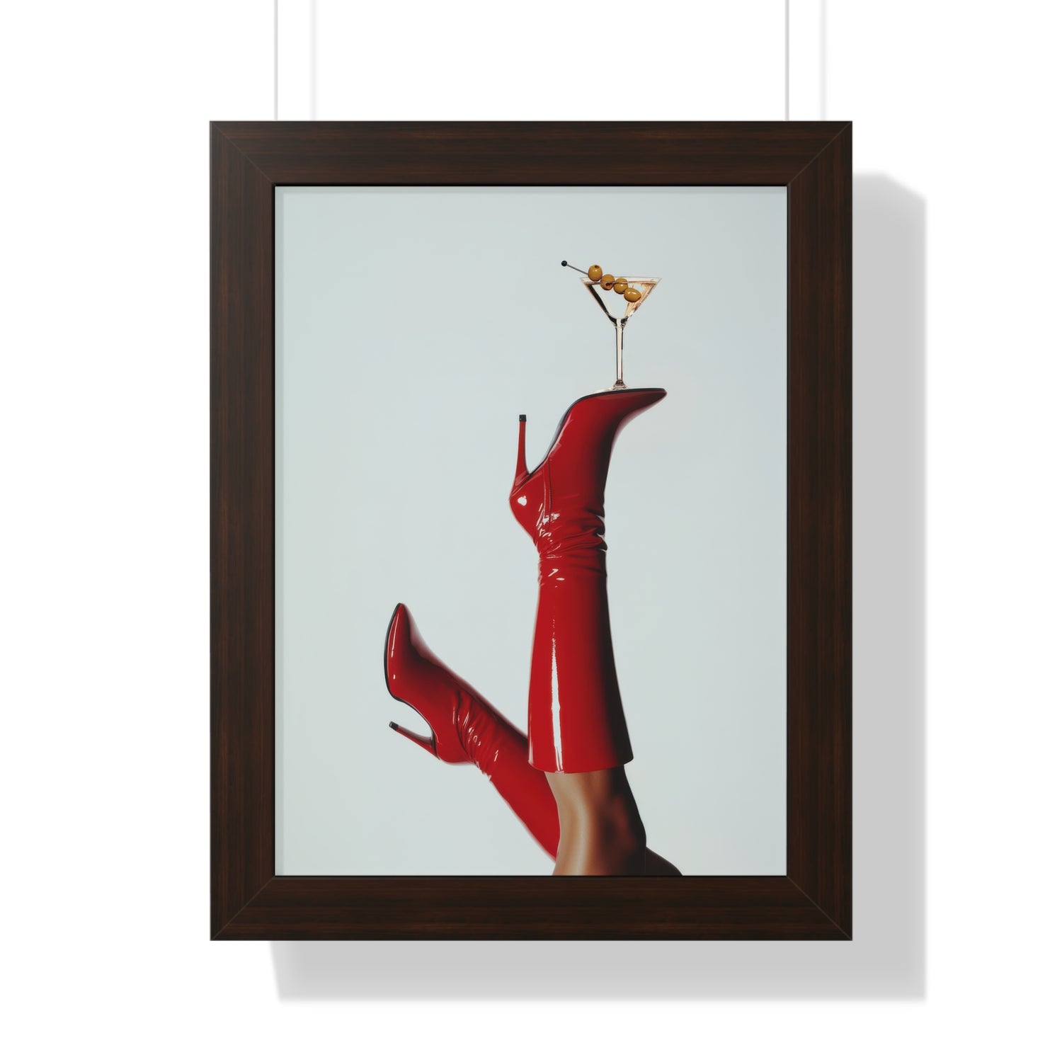 Framed Paper Print - Cocktails &amp; Red Stilettos