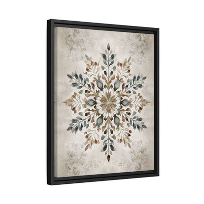 Framed Canvas - Nordic Botanical Snowflake