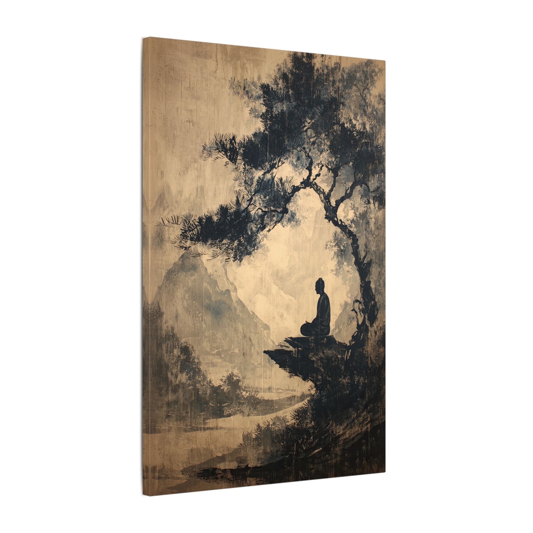 .75" Matte Canvas - Mountain Tree Zen Silence
