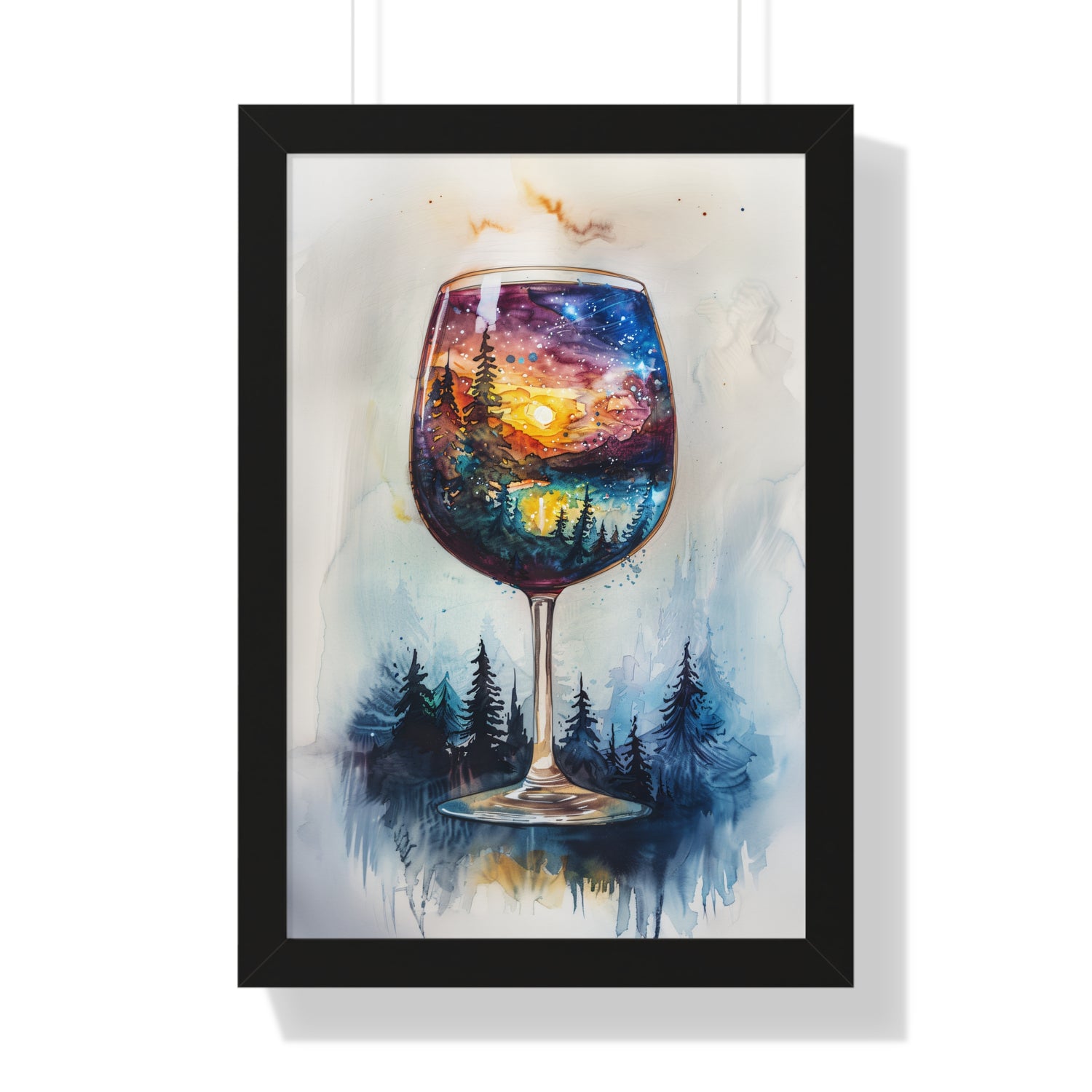 Framed Paper Print - Galaxy Within the Wine Glass