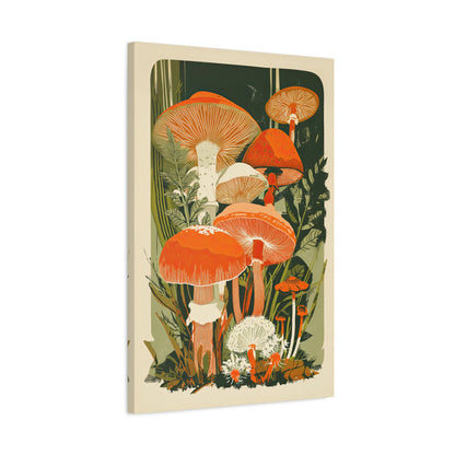 1.25" Matte Canvas - Groovy Woodland Mushrooms