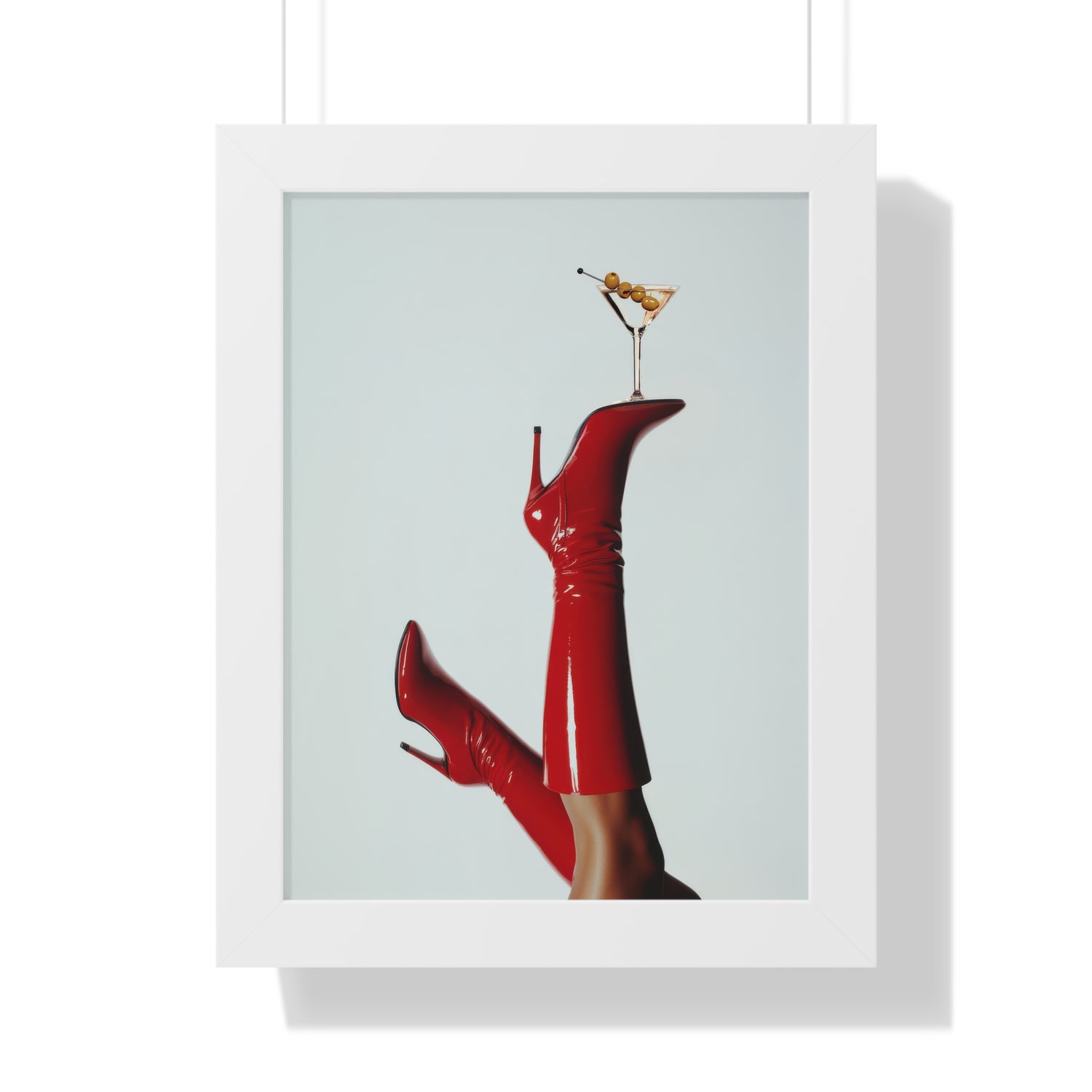 Framed Paper Print - Cocktails &amp; Red Stilettos