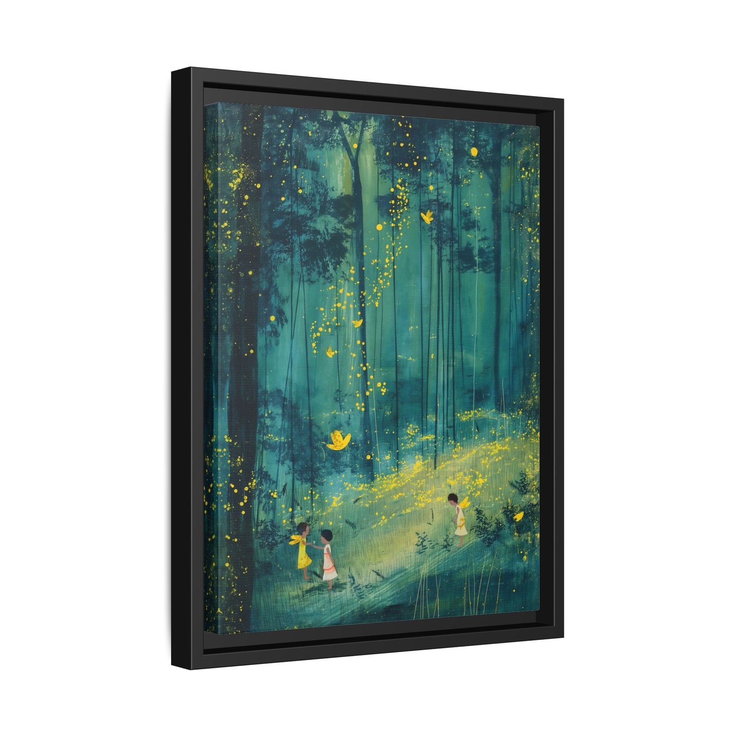 Framed Canvas - Enchanted Firefly Forest