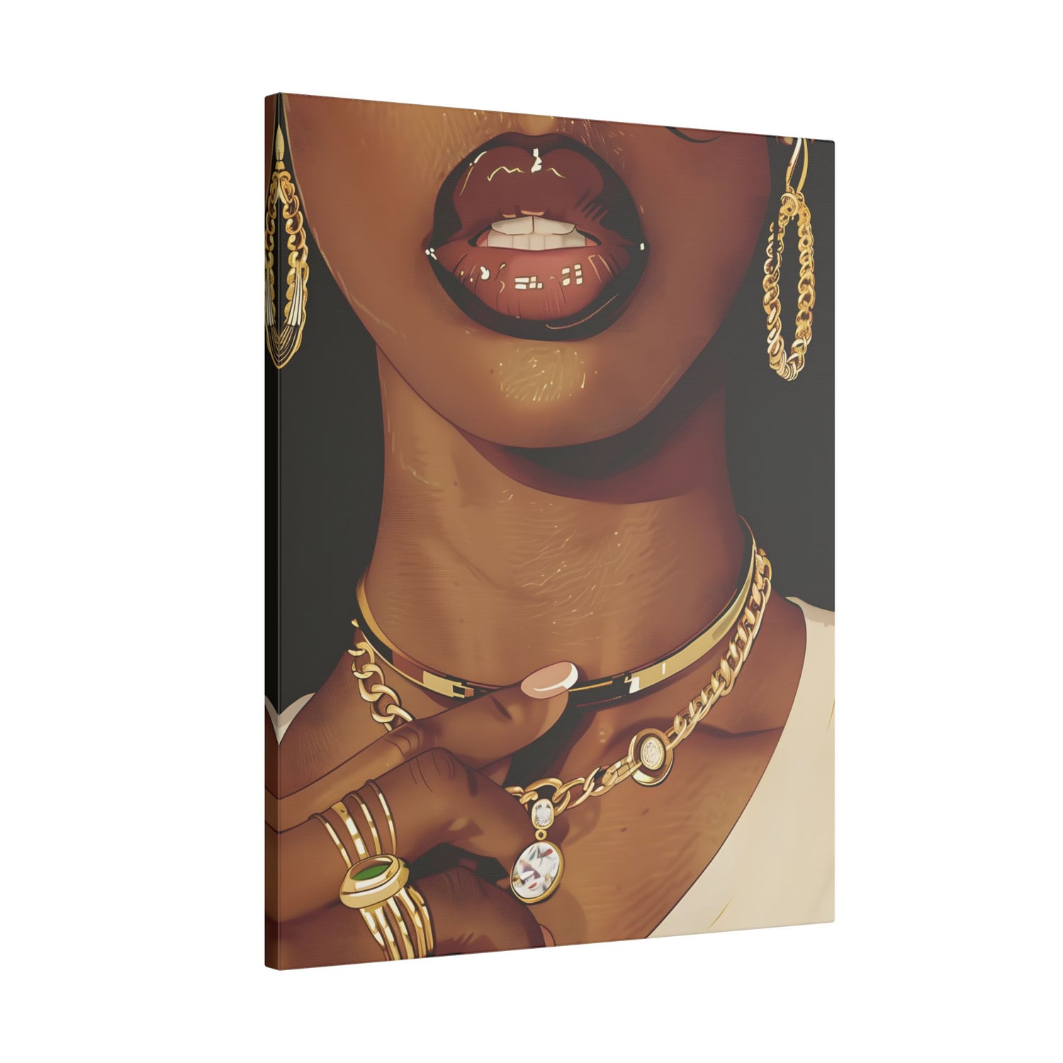 .75" Matte Canvas - Golden Luxe Confidence Portrait