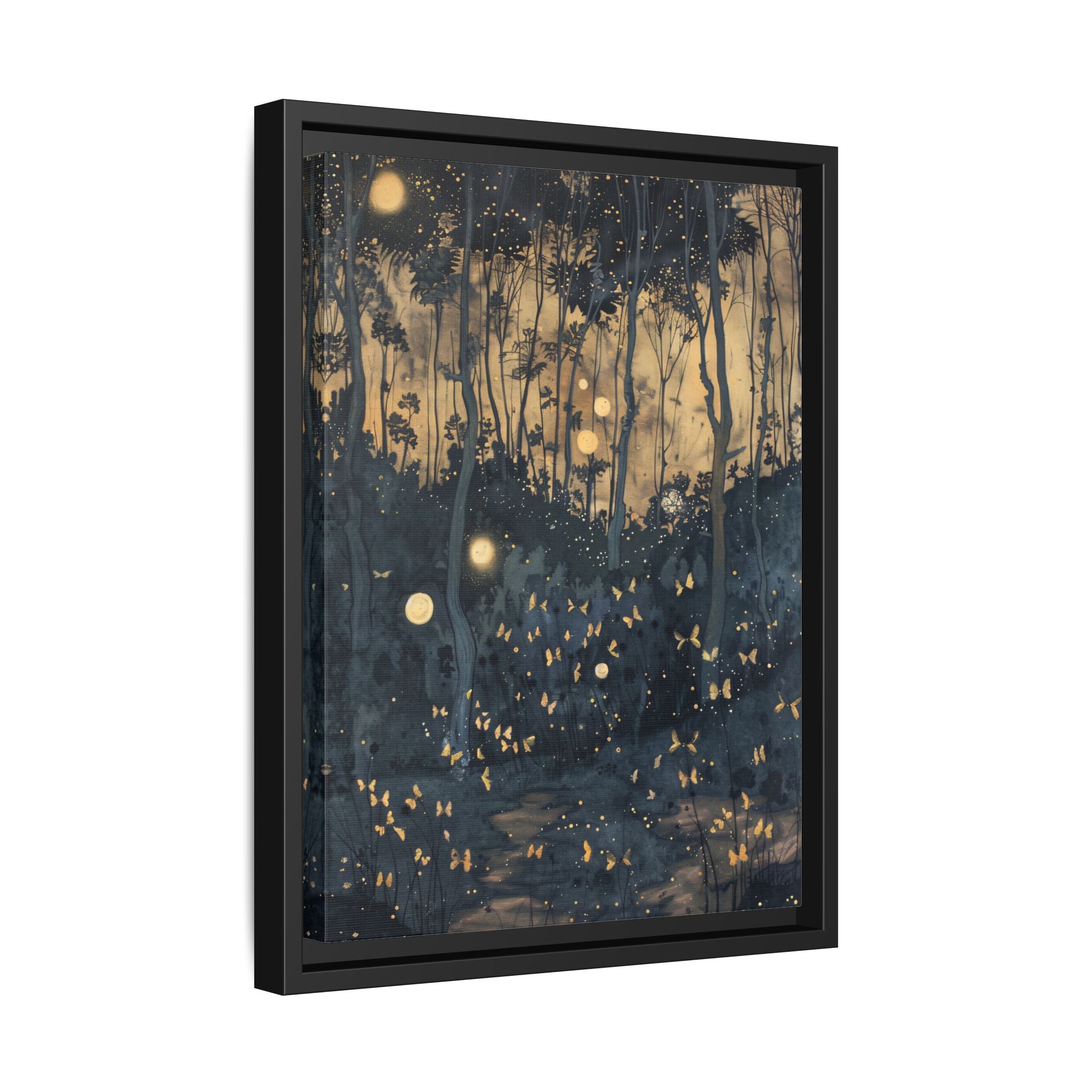 Framed Canvas - Golden Firefly Nightscape