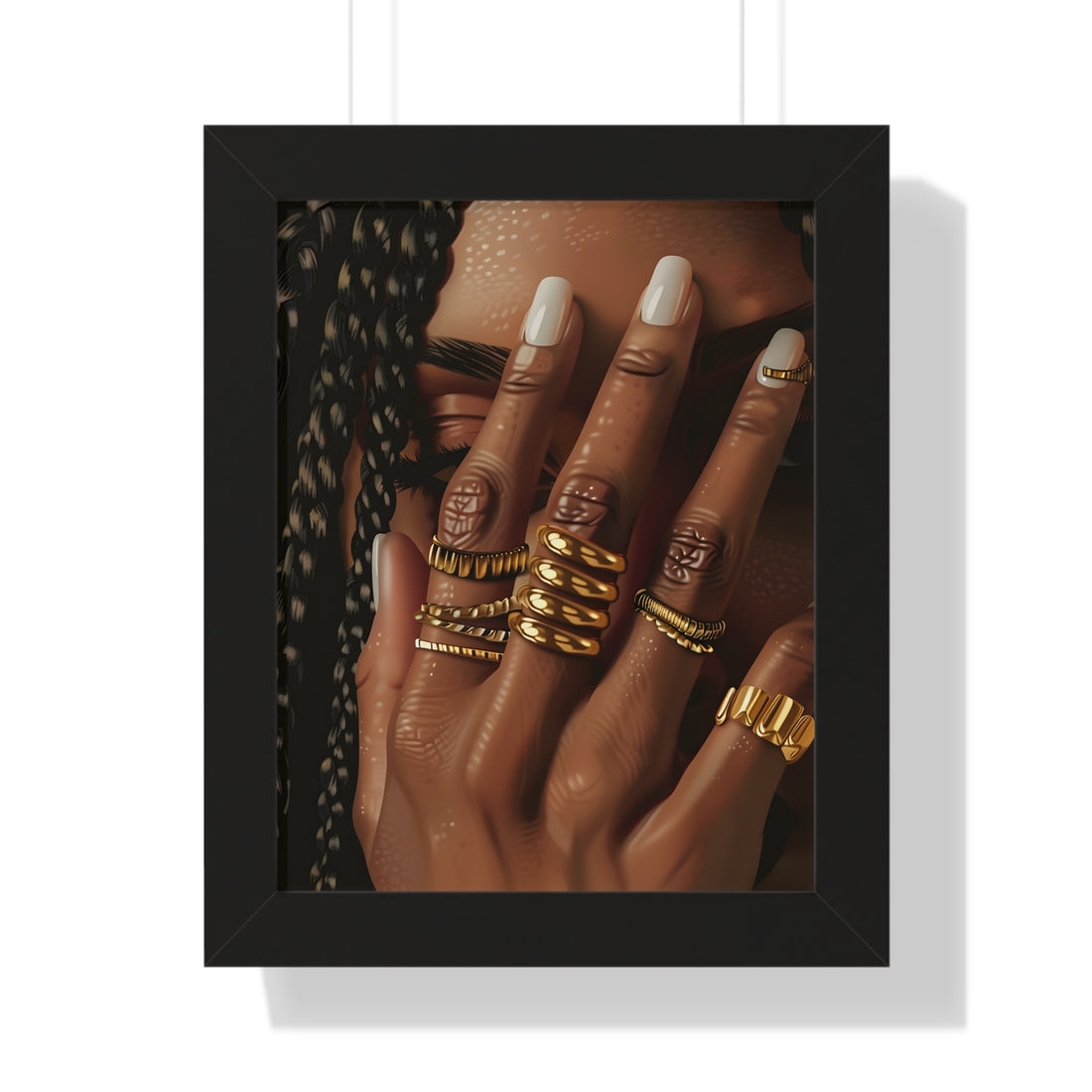 Framed Paper Print - Braided Golden Ring Beauty