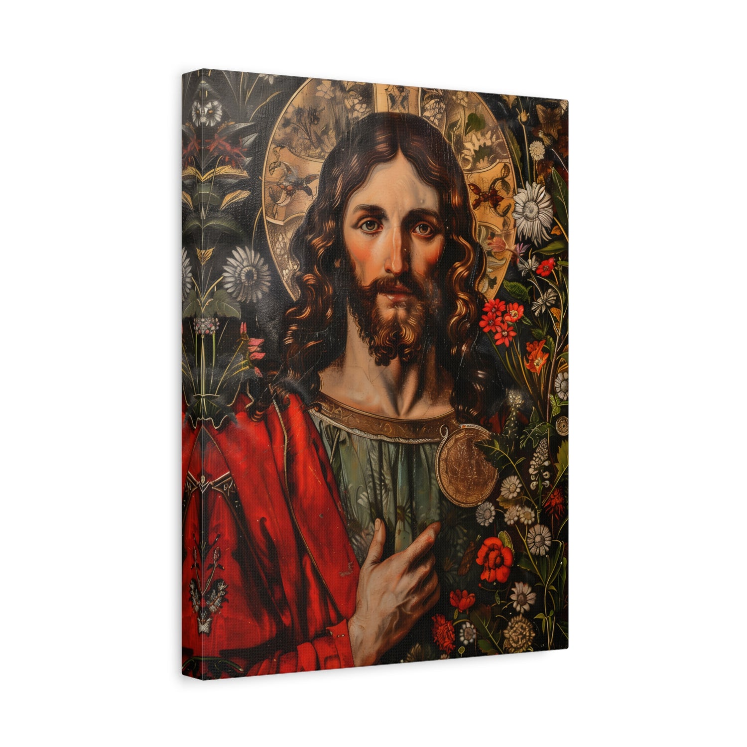 1.25" Matte Canvas - Sacred Floral Savior