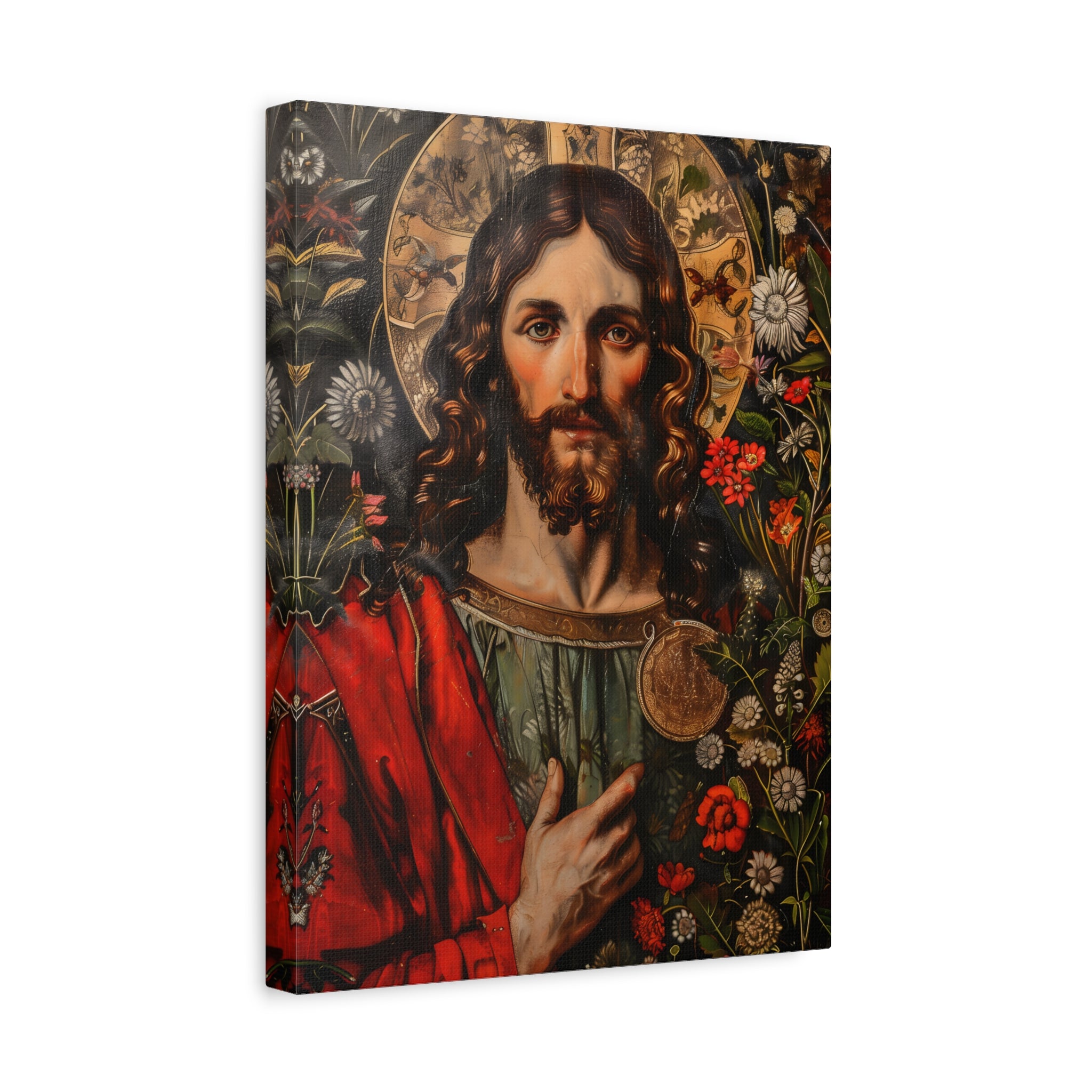 1.25" Matte Canvas - Sacred Floral Savior