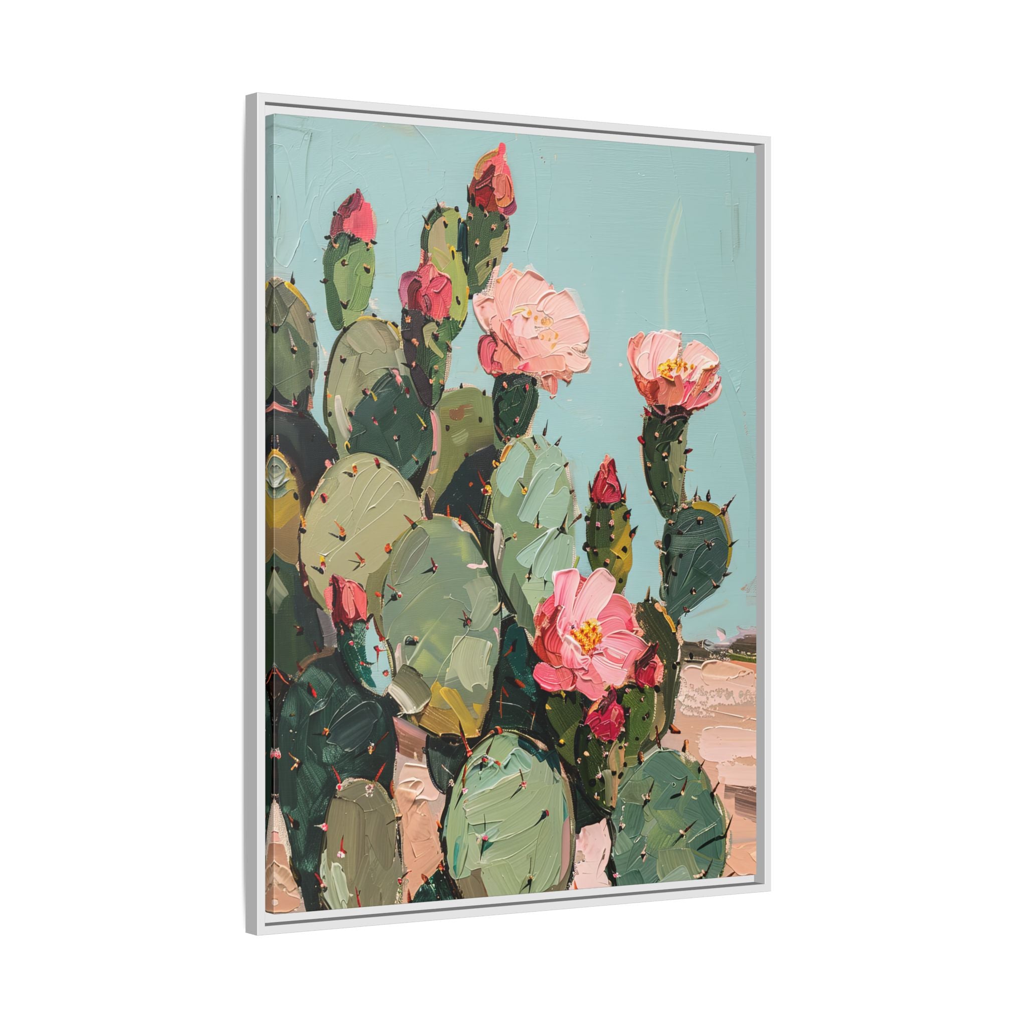 Framed Canvas - Arizona Blooming Cactus Color