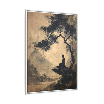 Framed Canvas - Mountain Tree Zen Silence