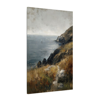 .75" Matte Canvas - Cliffside Sailboat Seascape