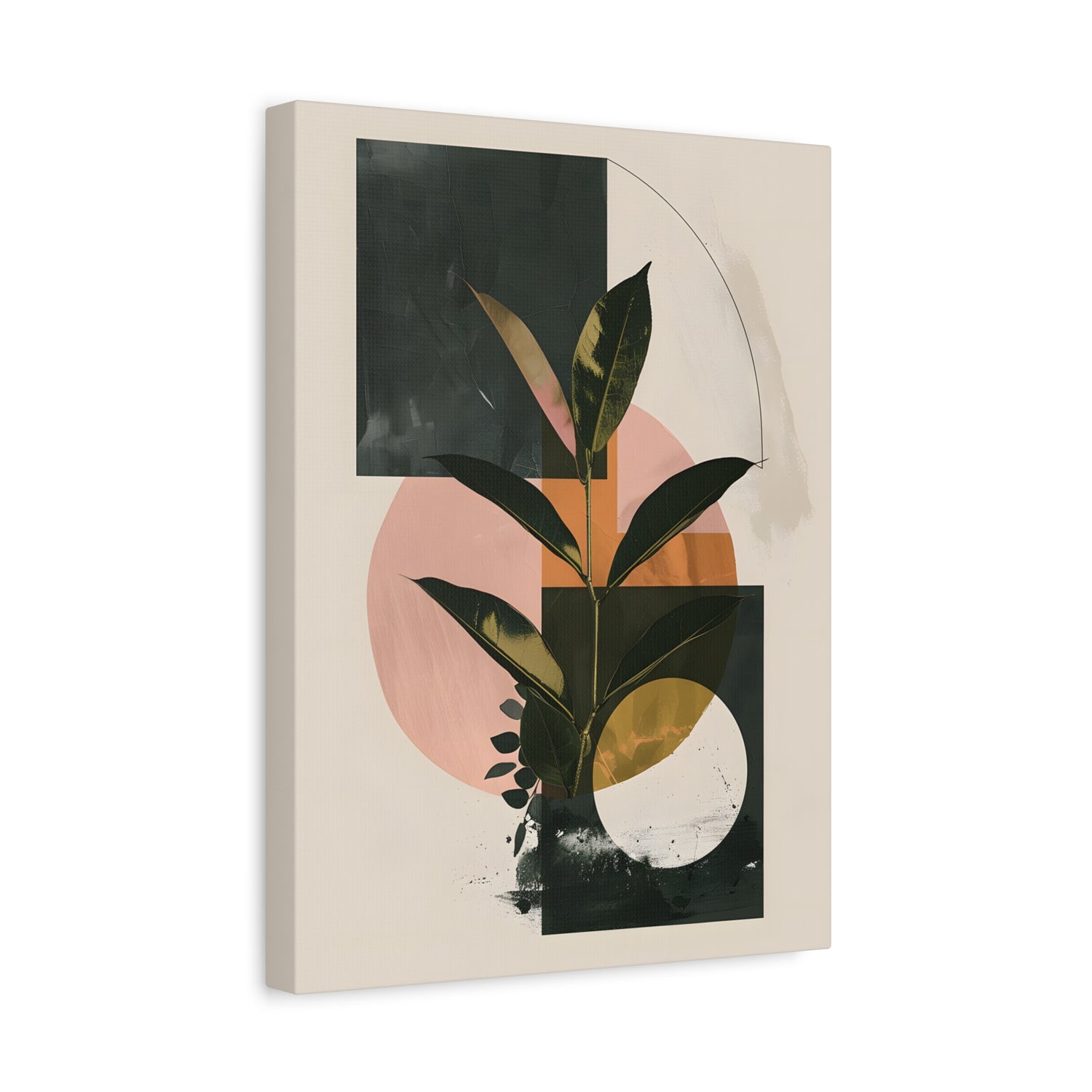 1.25" Matte Canvas - Blush Geometry Leafscape