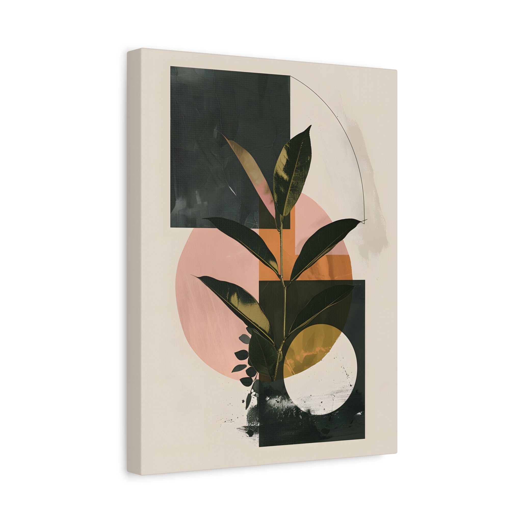 1.25" Matte Canvas - Blush Geometry Leafscape