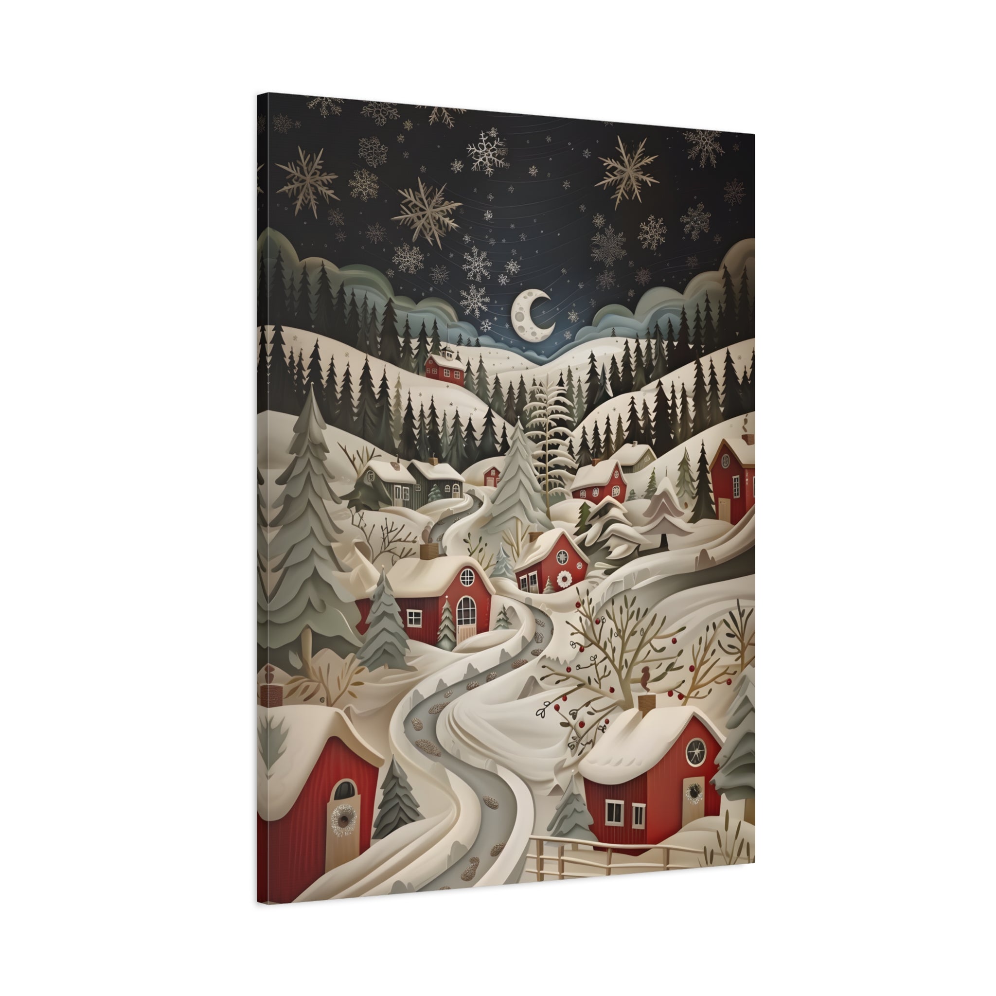 1.25" Matte Canvas - Silent Snowfall Village