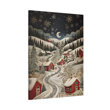 1.25" Matte Canvas - Silent Snowfall Village