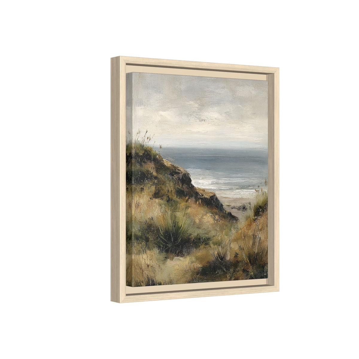 Framed Canvas - Misty Coastal Seascape
