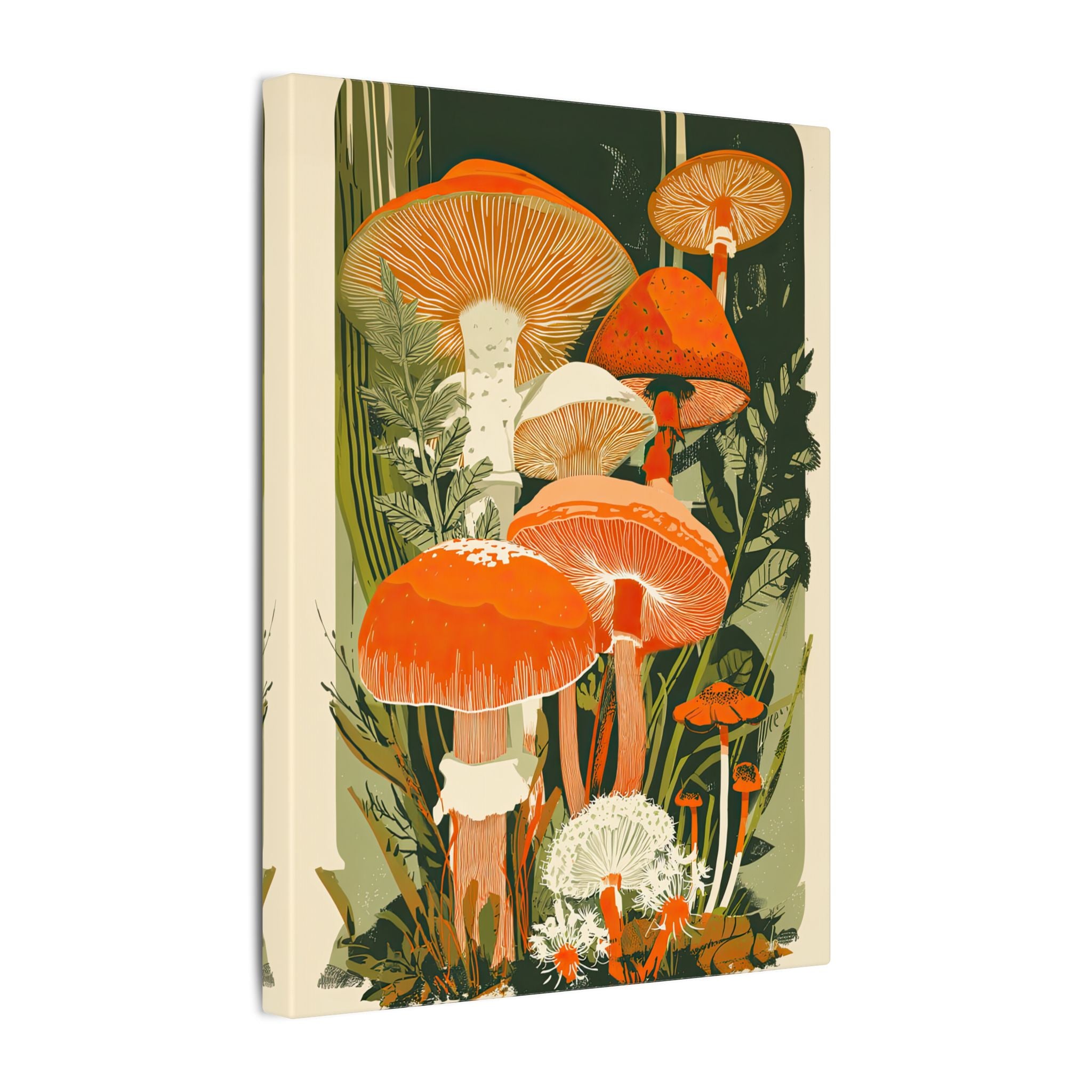 .75" Matte Canvas - Groovy Woodland Mushrooms