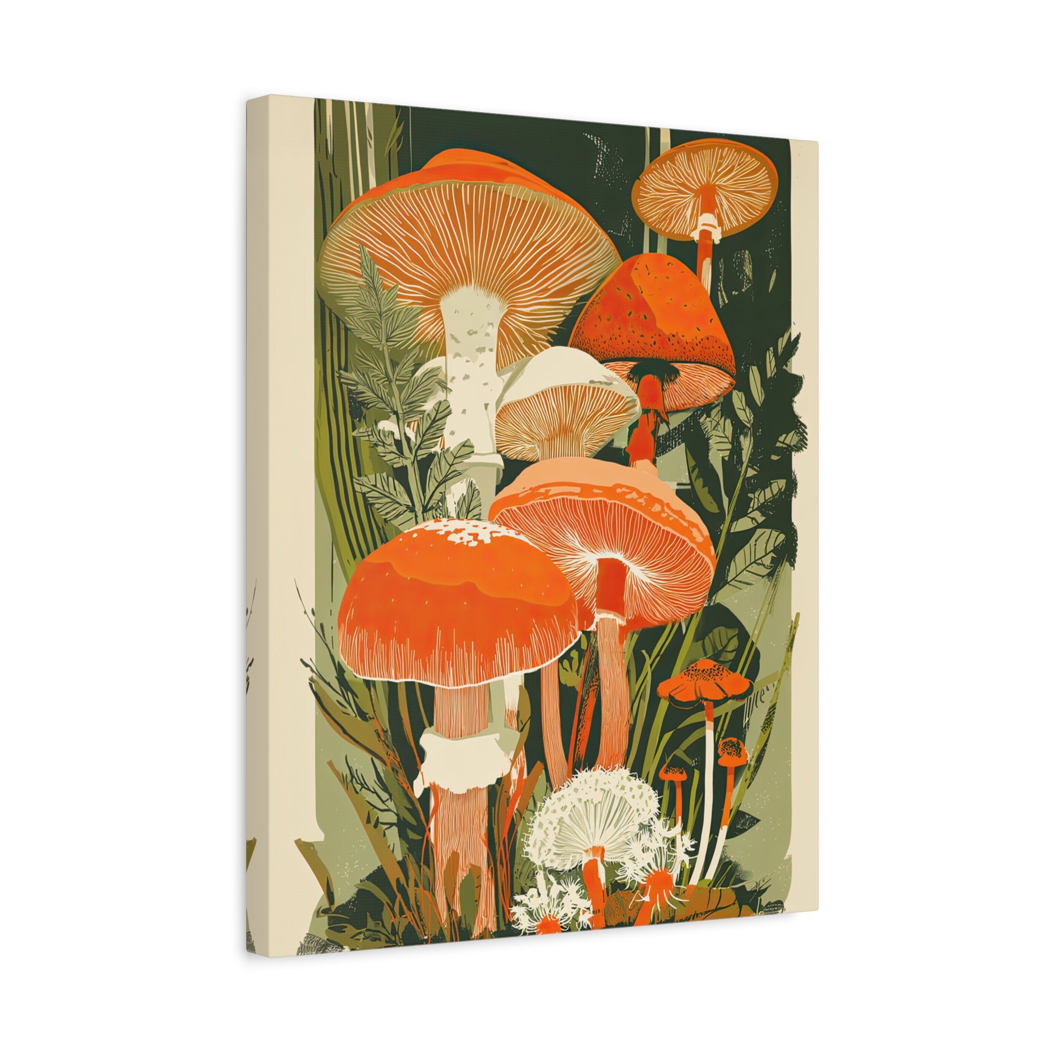 1.25" Matte Canvas - Groovy Woodland Mushrooms