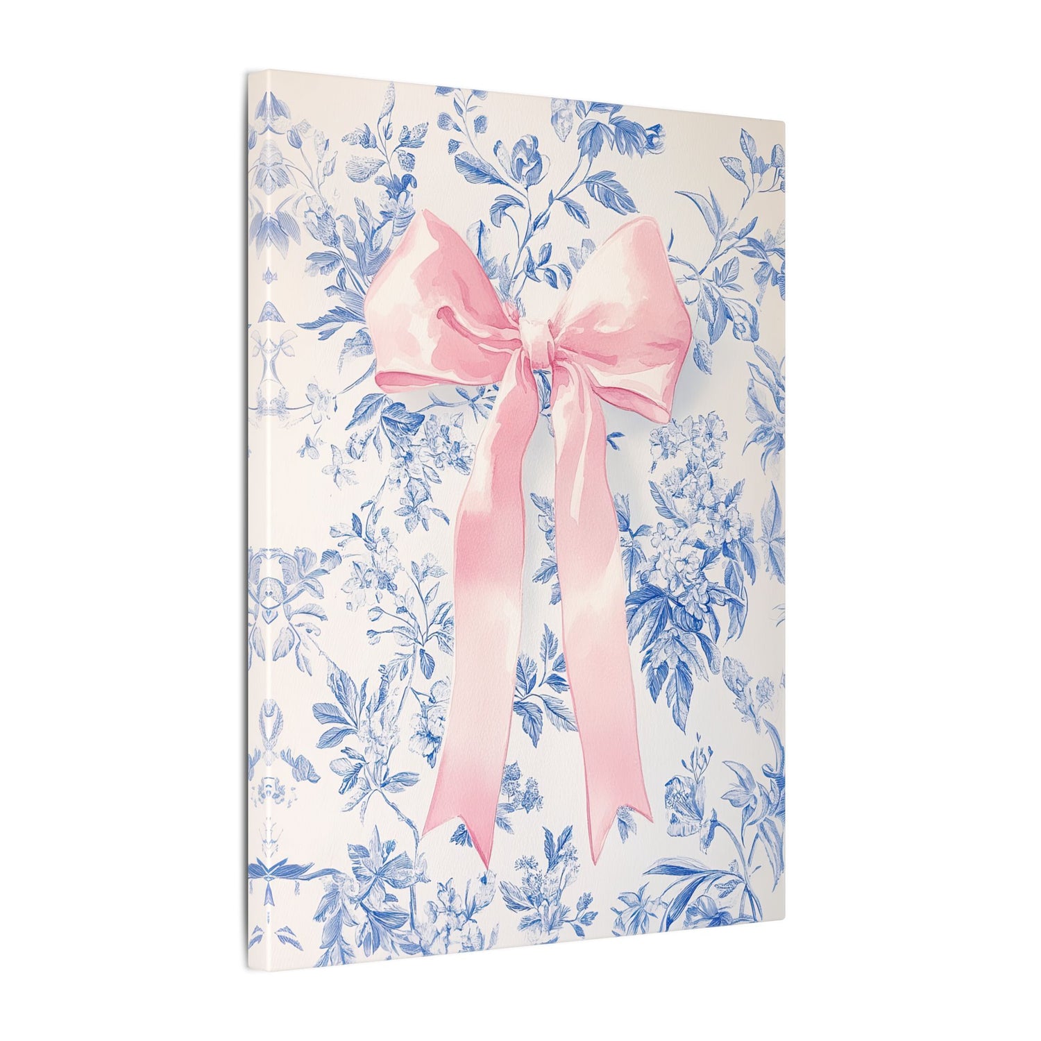 .75" Matte Canvas - Pink Bow Floralscape