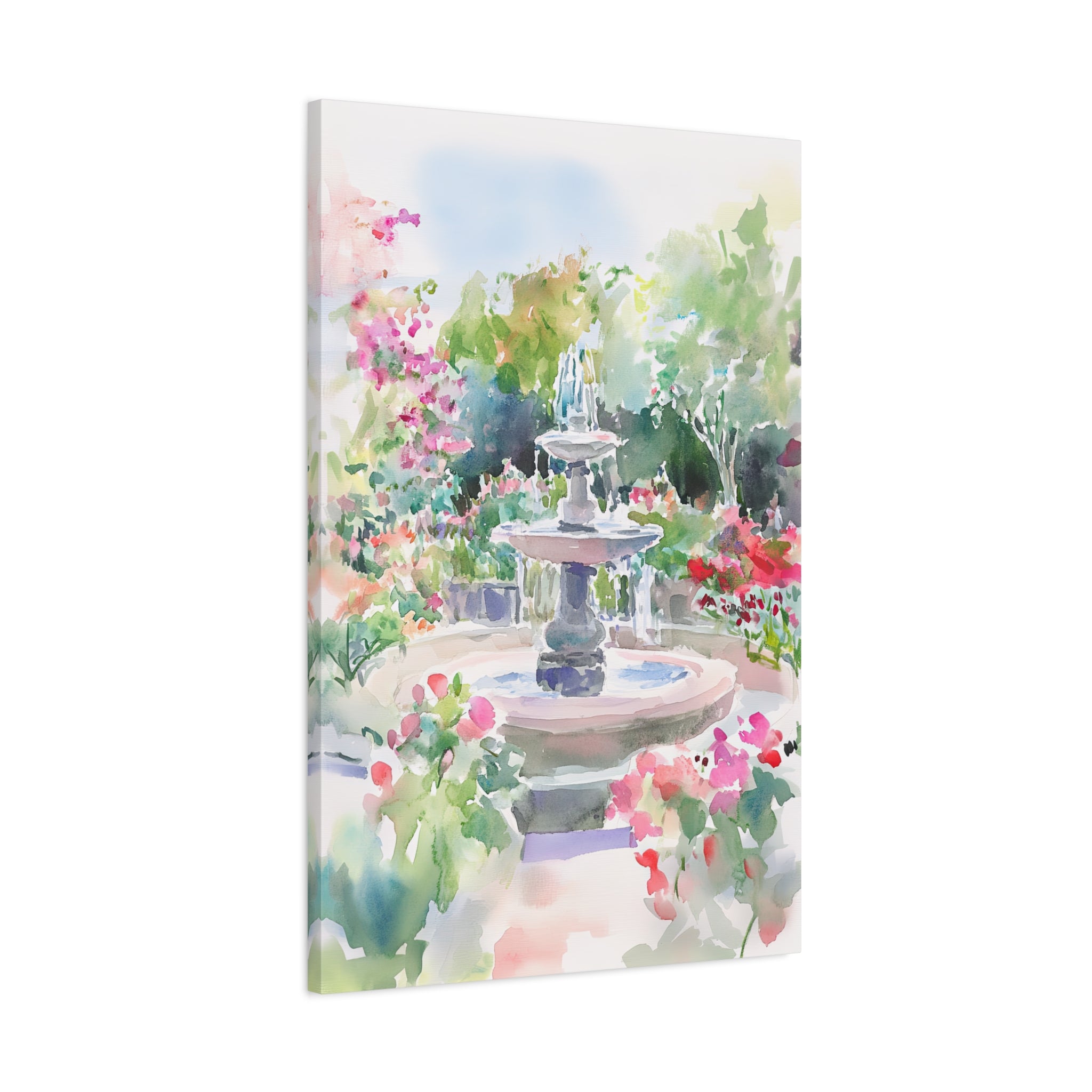 1.25" Matte Canvas - Charleston Garden Fountain View