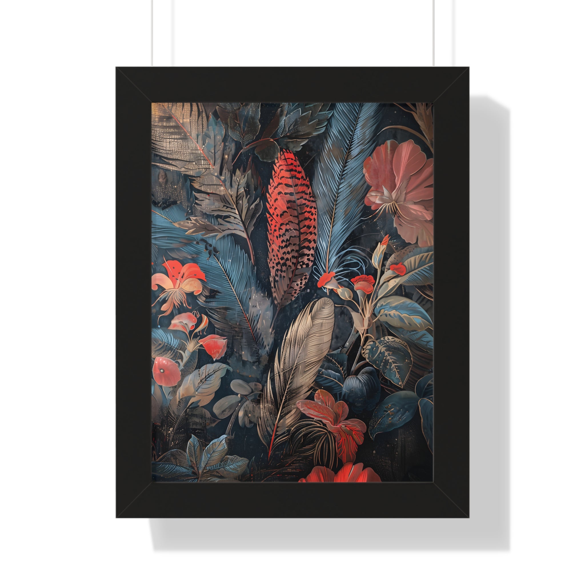 Framed Paper Print - Midnight Garden Reverie