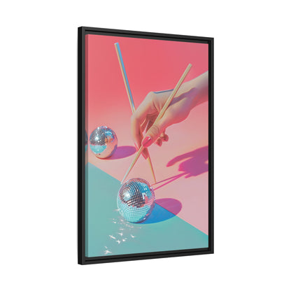 Framed Canvas - Disco Chopsticks Delight