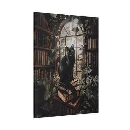 1.25" Matte Canvas - Book Hoarder Feline Gaze