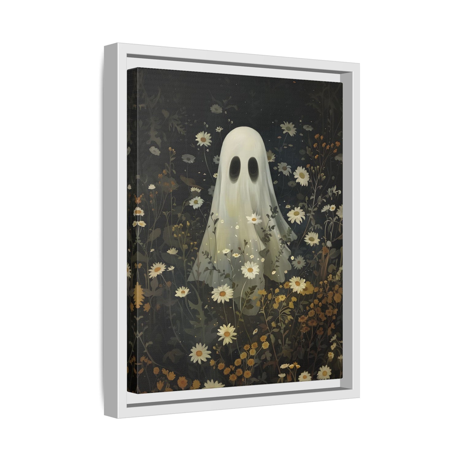 Framed Canvas - Daisy Meadow Ghost