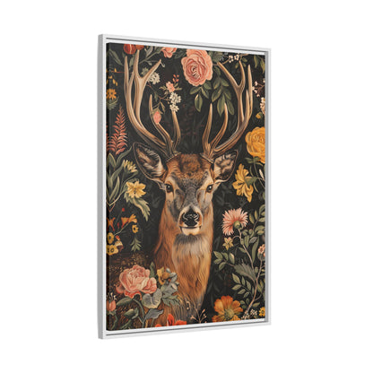 Framed Canvas - Floral Deer Majesty