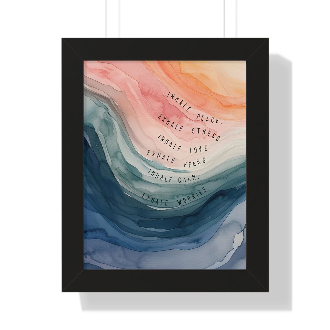 Framed Paper Print - Inhale Exhale Watercolor Calm