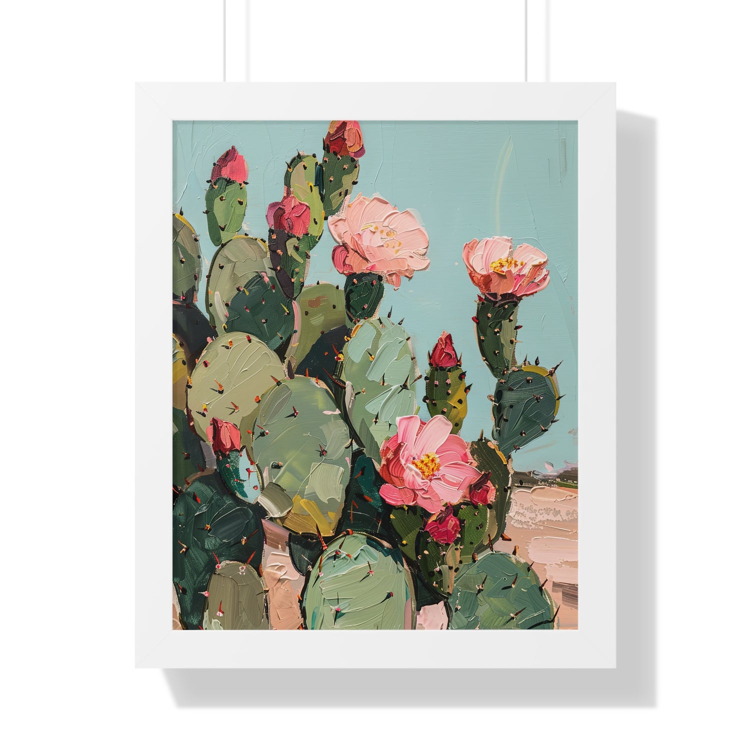 Framed Paper Print - Arizona Blooming Cactus Color