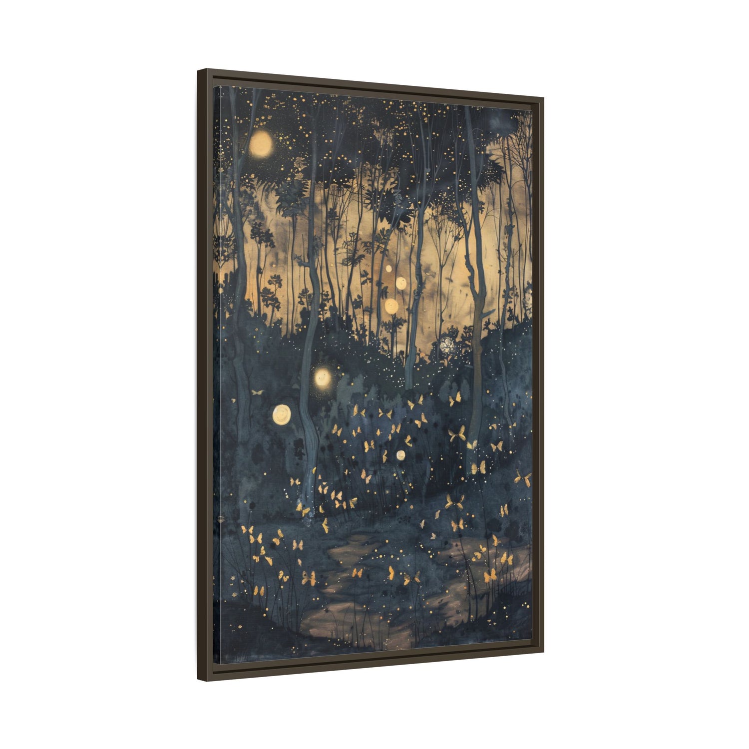 Framed Canvas - Golden Firefly Nightscape