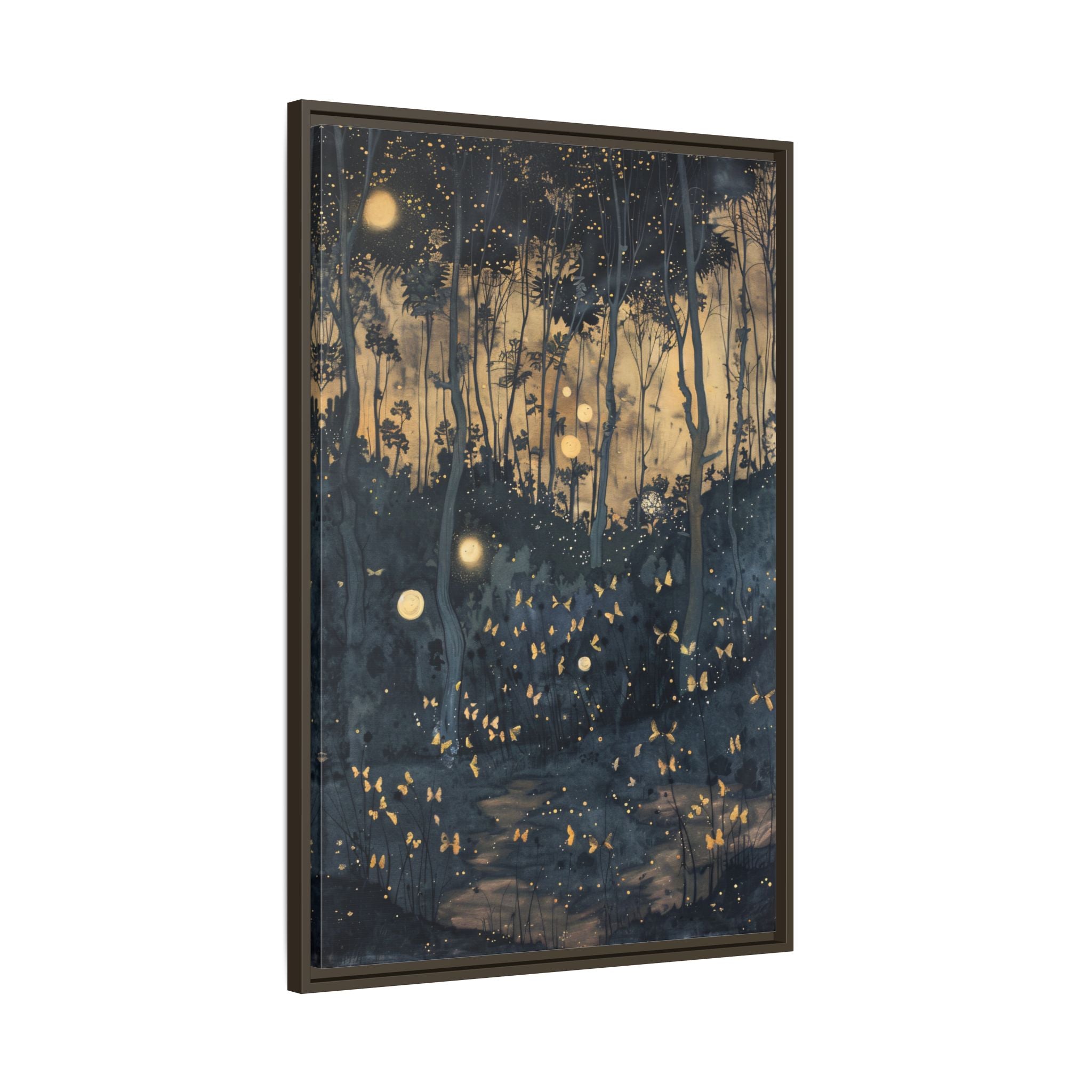 Framed Canvas - Golden Firefly Nightscape