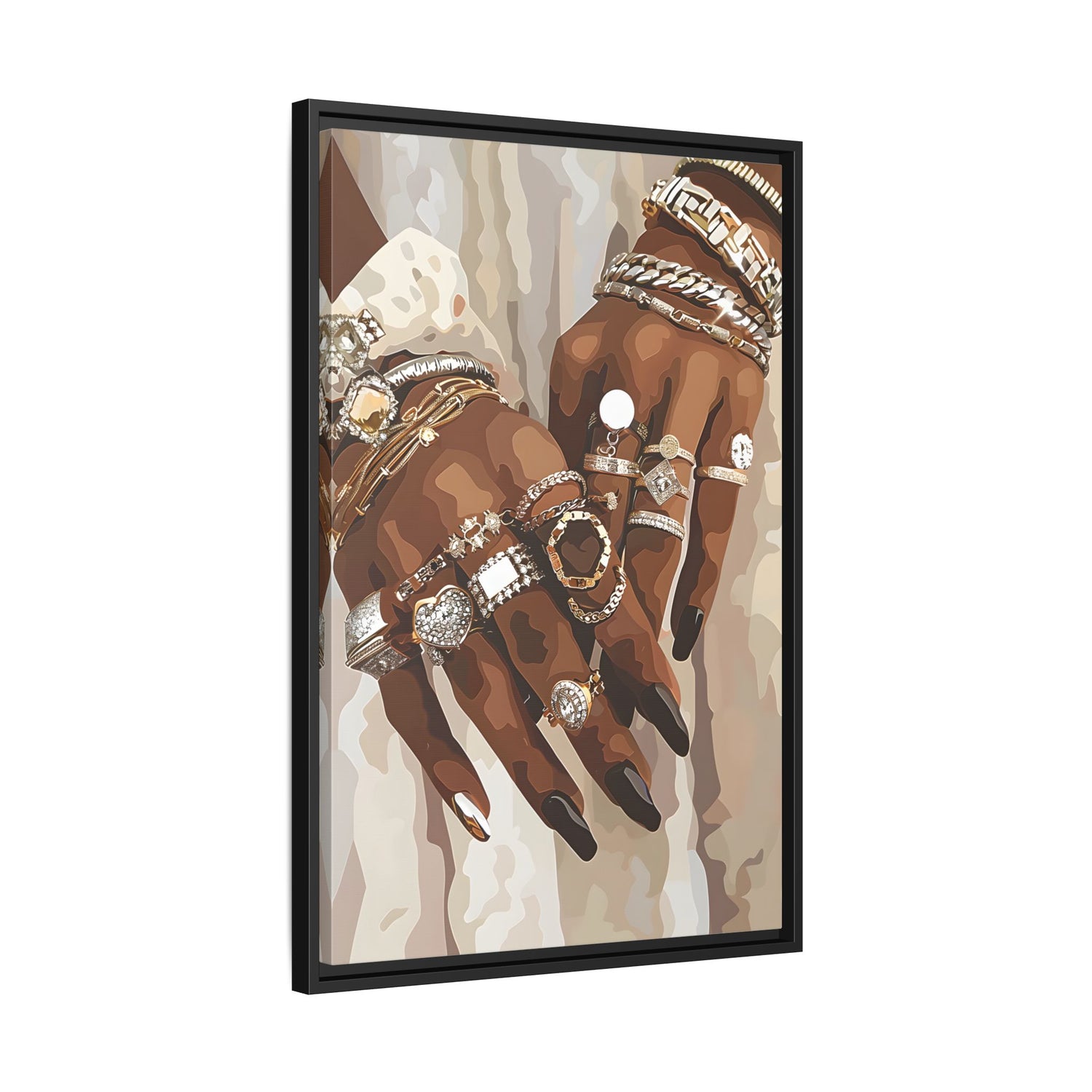 Framed Canvas - Layered Luxe Jewelry Hands