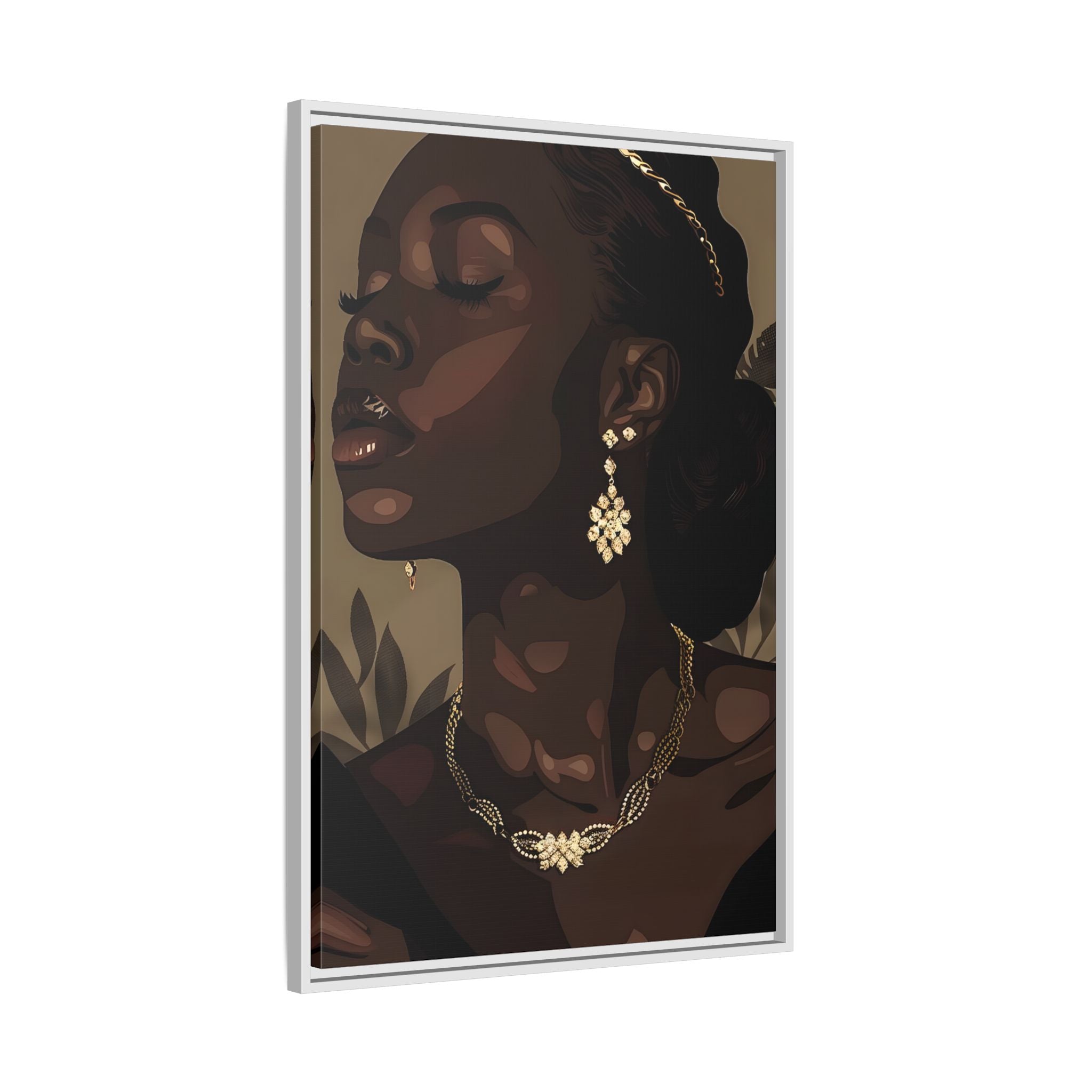 Framed Canvas - Golden Melanin Muse
