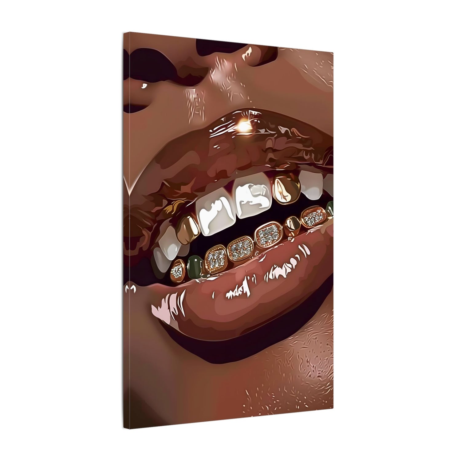 .75" Matte Canvas - Golden Grill Smile