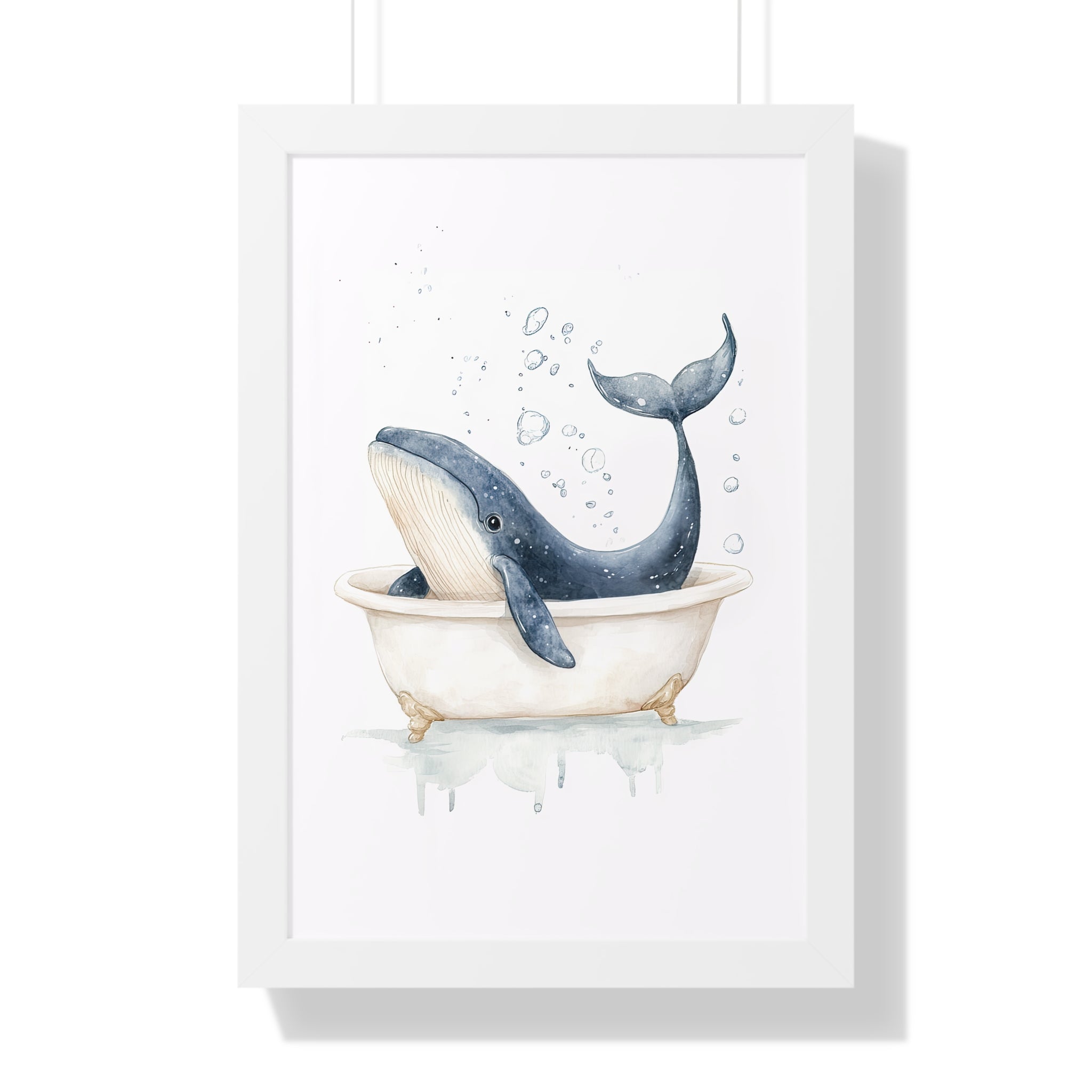 Framed Paper Print - Whale Tub Bubble Splash