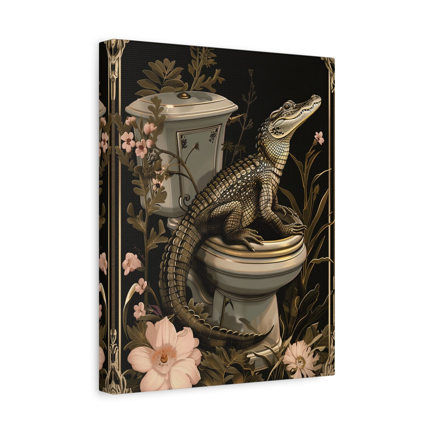 1.25" Matte Canvas - Toilet Gator Floral Surprise
