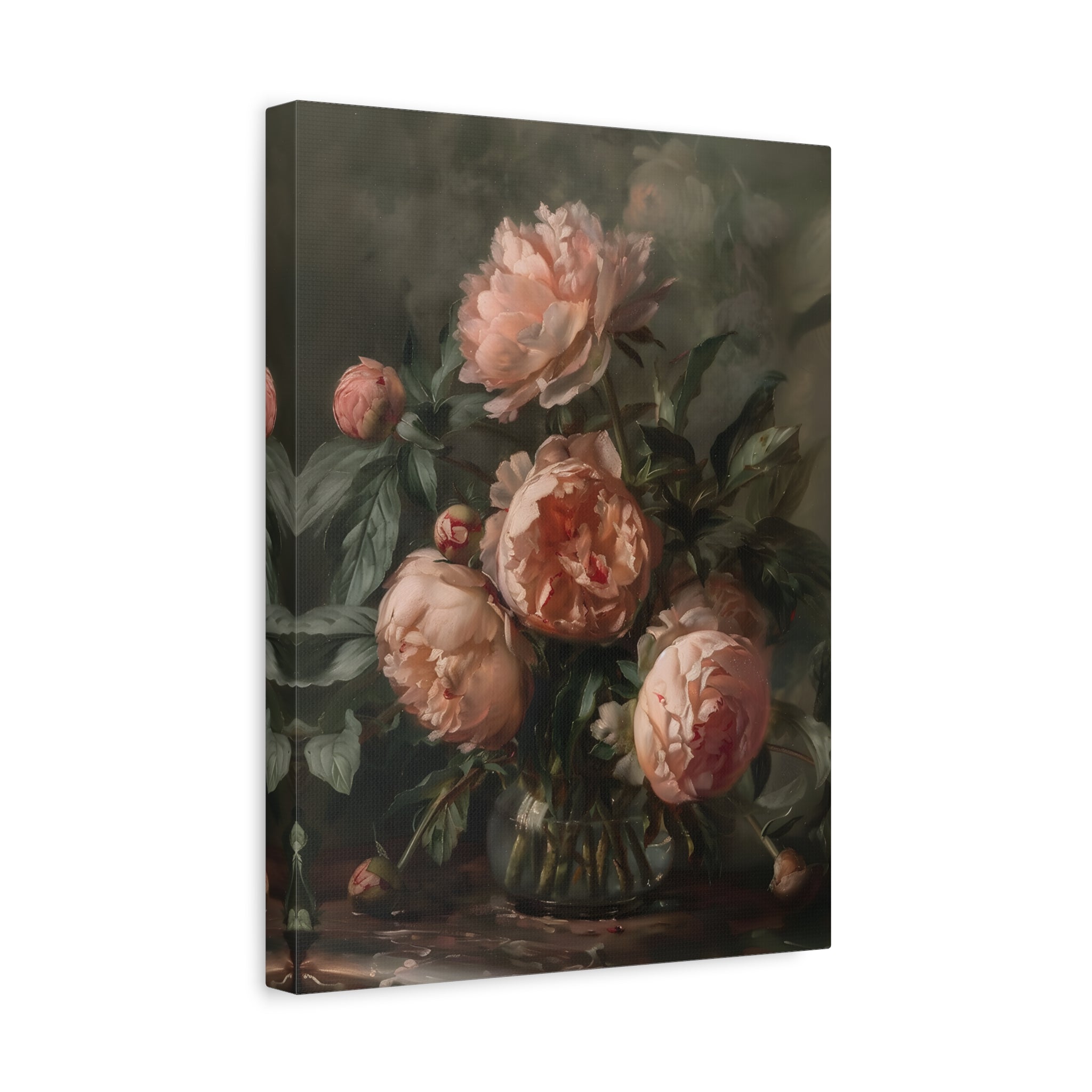 1.25" Matte Canvas - Vintage Blush Peony Bouquet